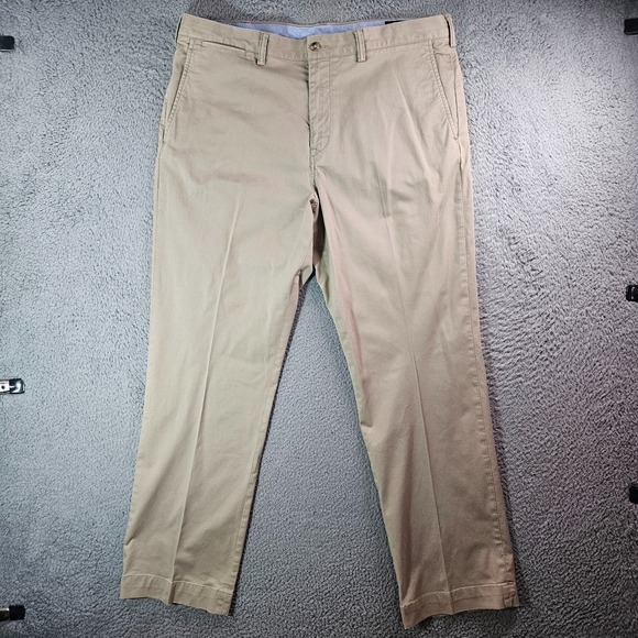 Polo Ralph Lauren Chino Pants Men 36 x 30 Stretch Classic Fit Flat Front Khaki - Picture 1 of 12